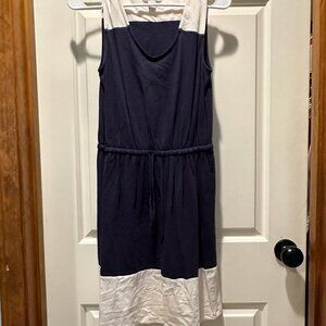 Casual Navy White color block dress Loft XS